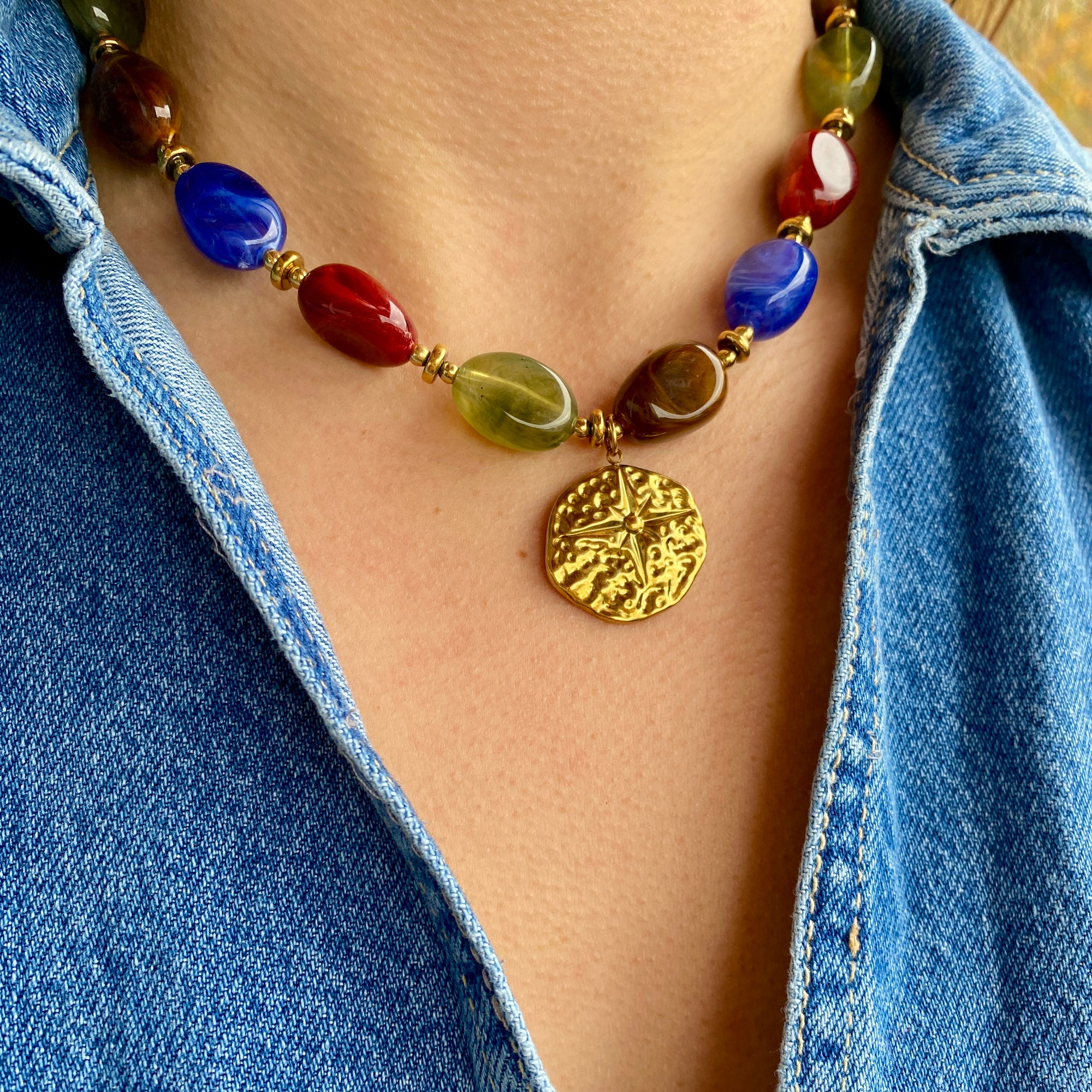 Collier Perles Résine &quot;Gigi&quot; - Personnalisable