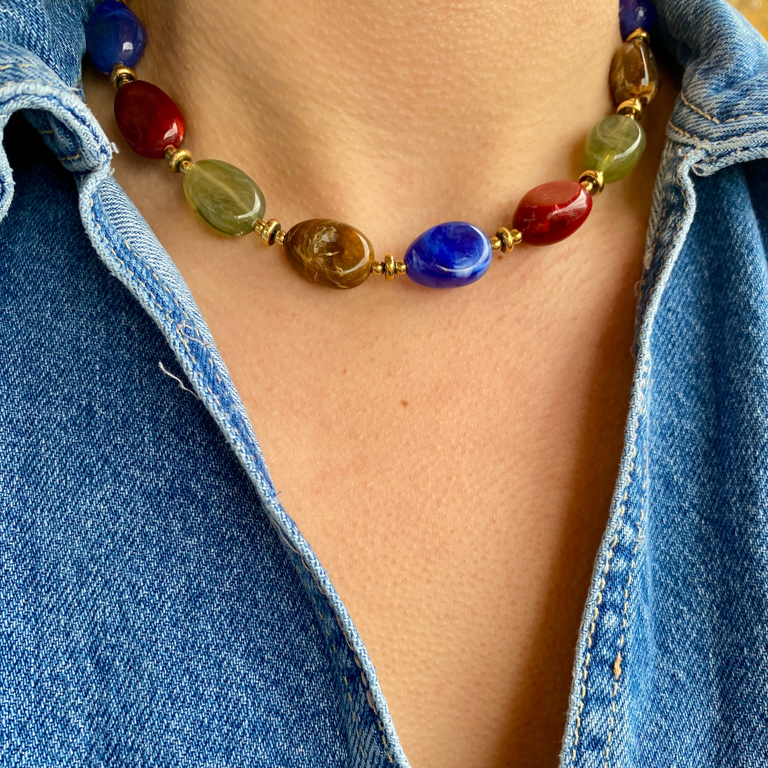 Collier Perles Résine "Gigi" - Personnalisable