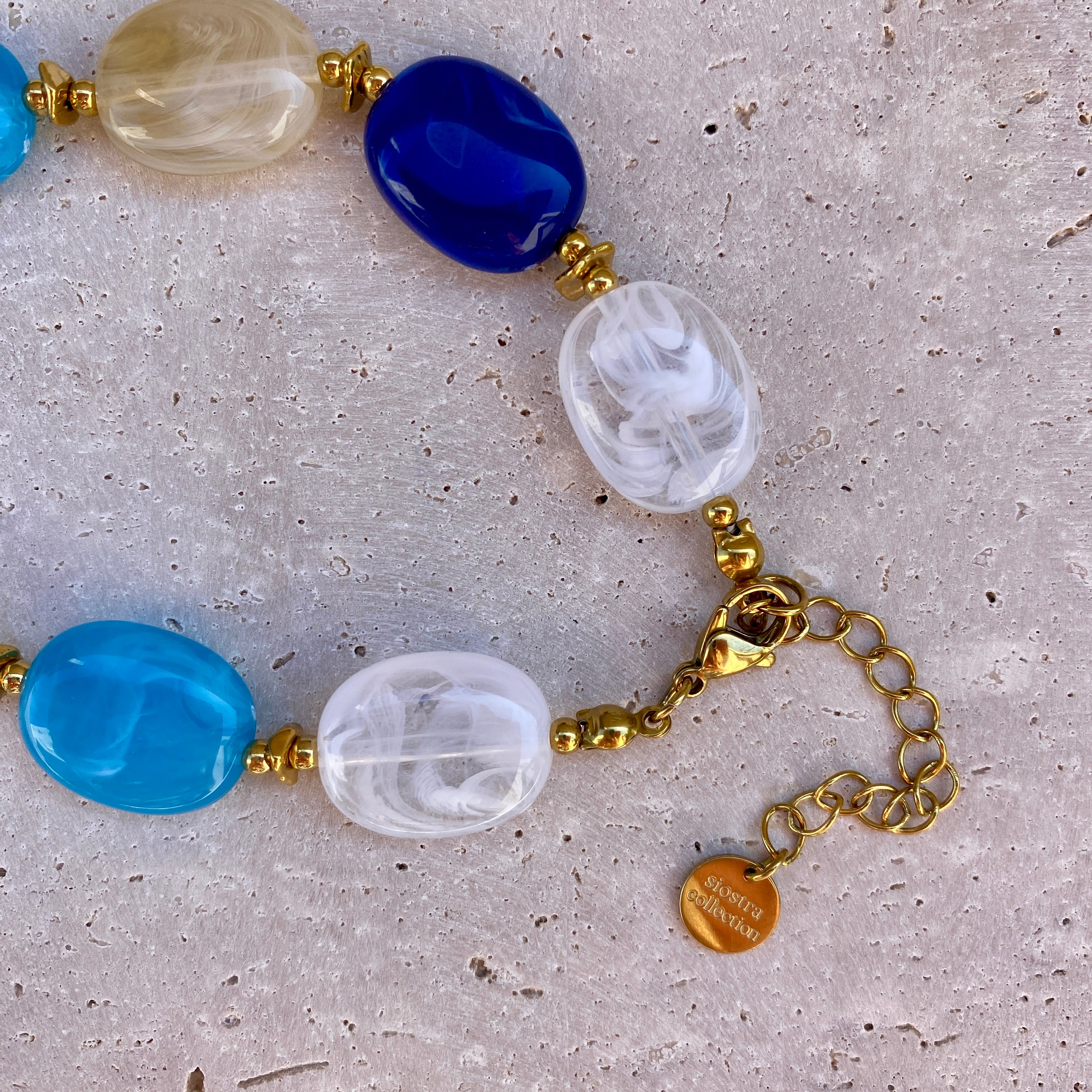 Bracelet Perles Résine "Gigi" - Multi Bleu