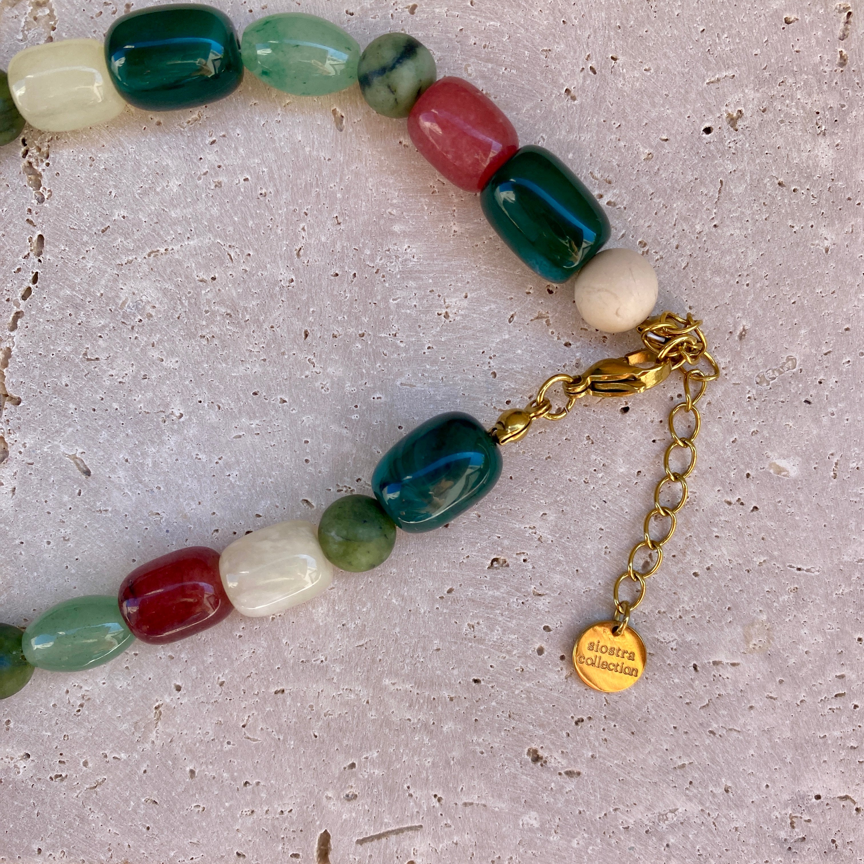Bracelet Pierre Naturelle Agate "Nicole" - Vert
