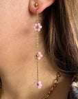 Boucles D'oreilles Fleur Pendante "Ema"