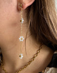 Boucles D'oreilles Fleur Pendante "Camélia"