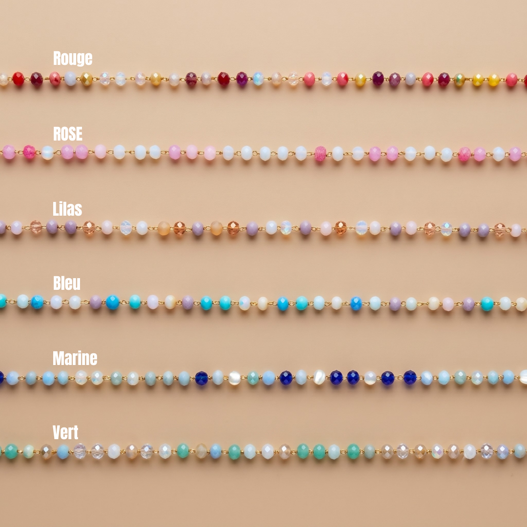 chaine perles colorées