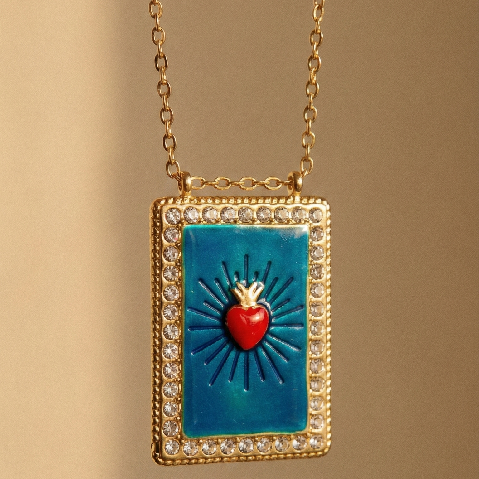 collier long marine coeur maladroit