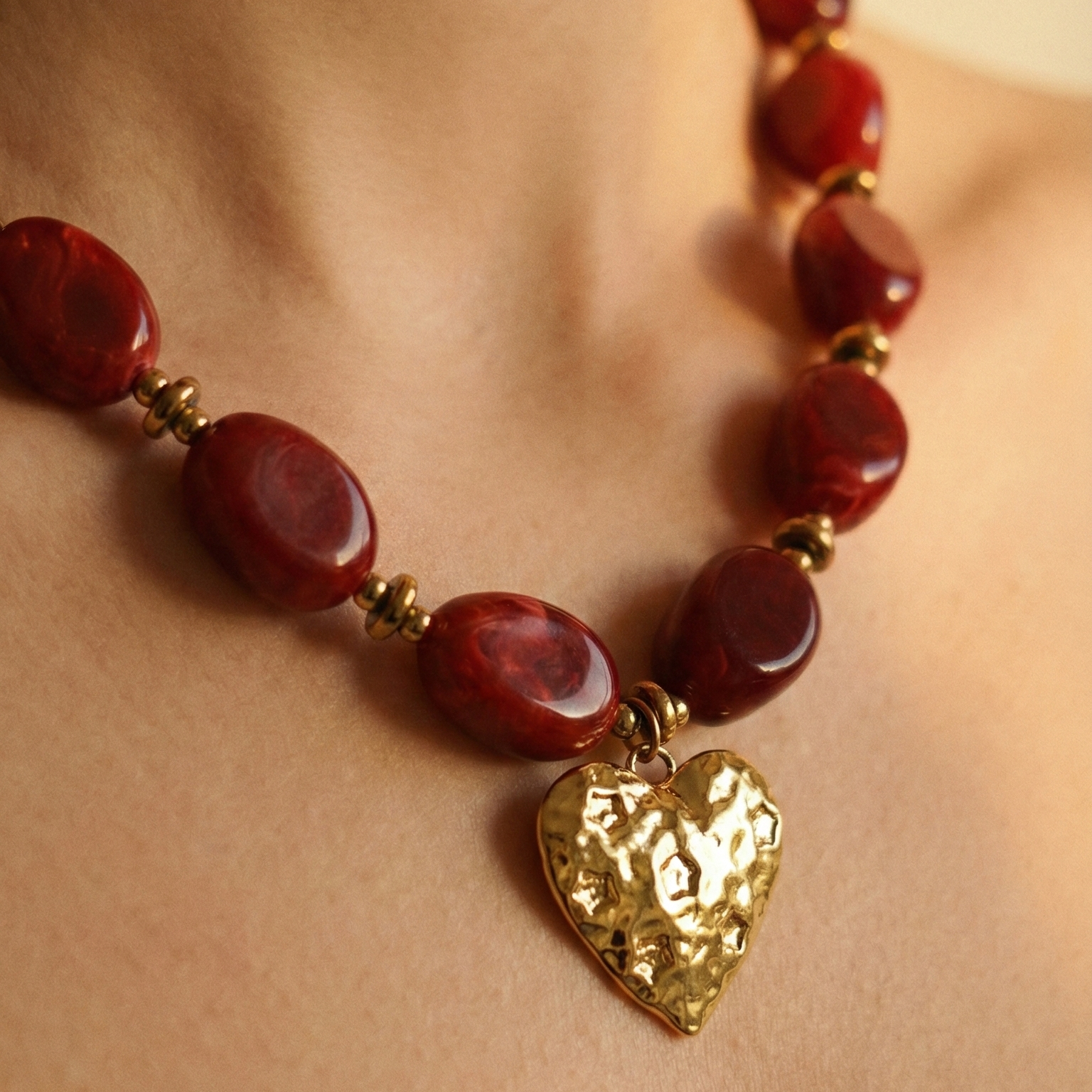 collier coeur maladroit marine
