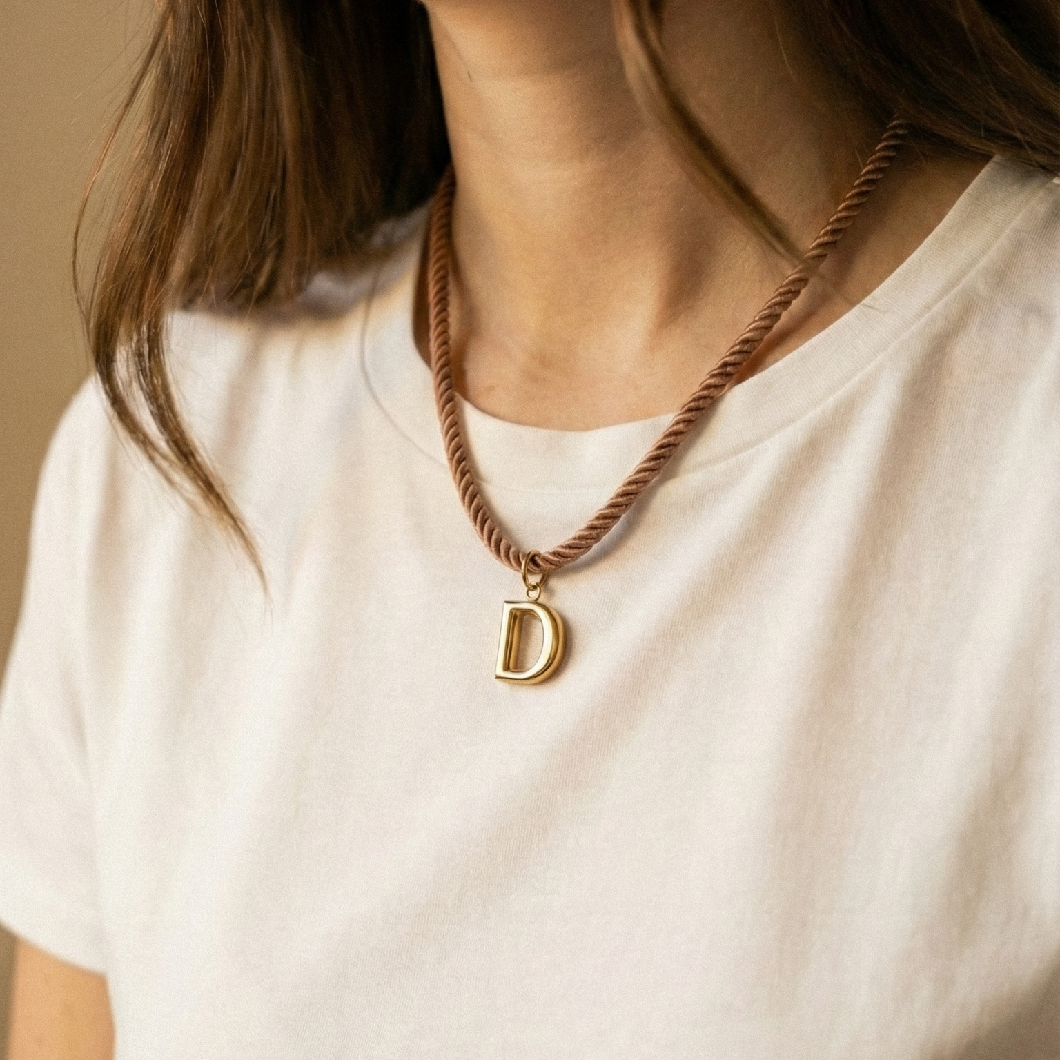 collier cordon initiale