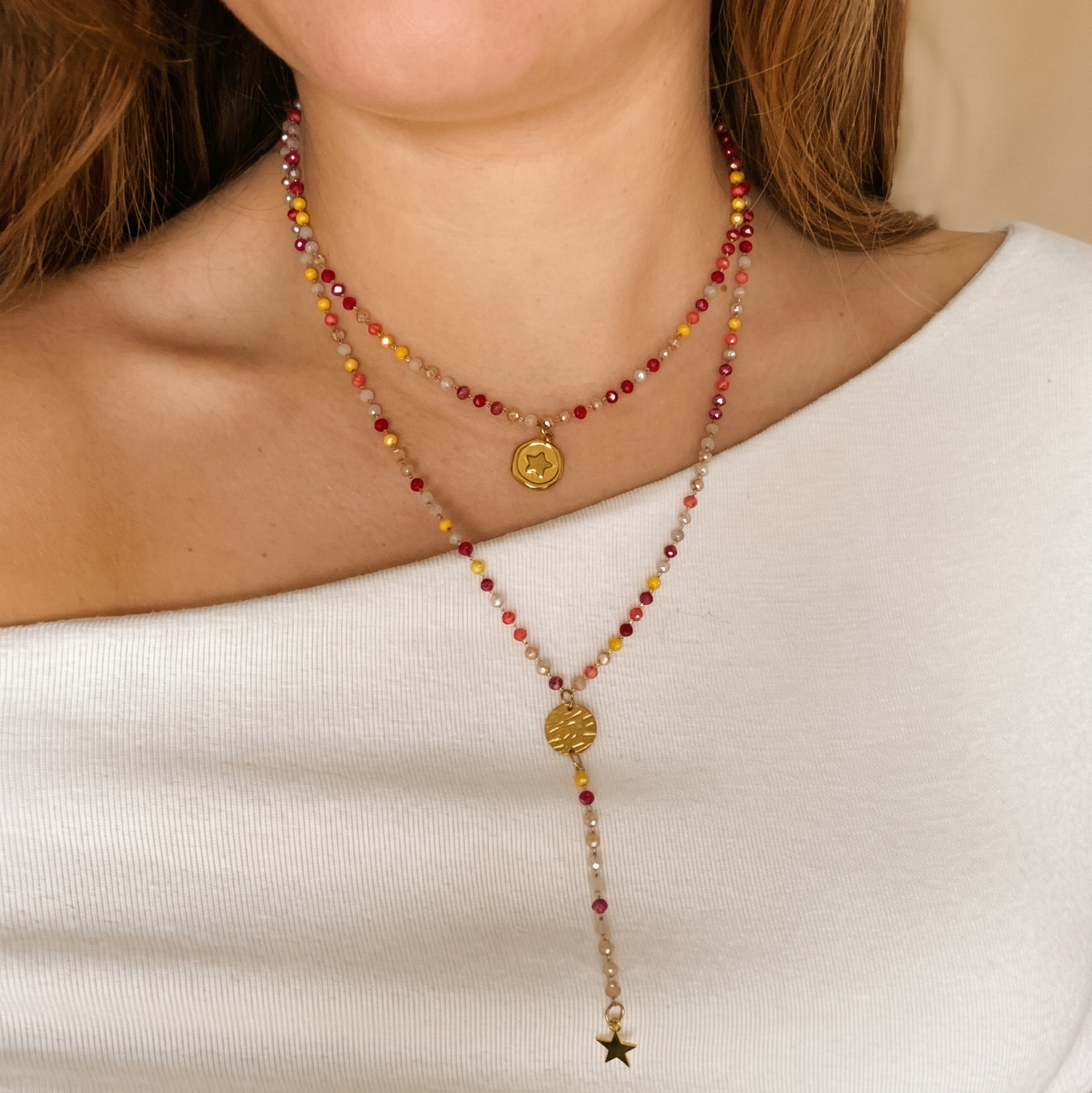 Collier de perles en Y "Cyrielle" - 6 coloris